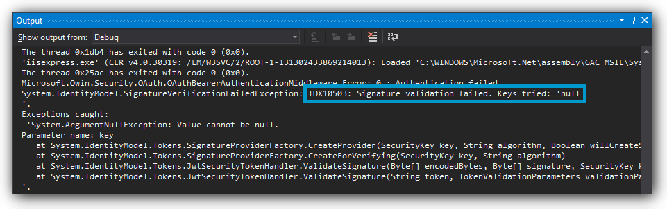 Wrong Signature Configured